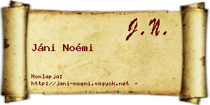 Jáni Noémi névjegykártya